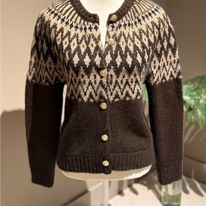 Zara Fair Isle Cardigan, Size M